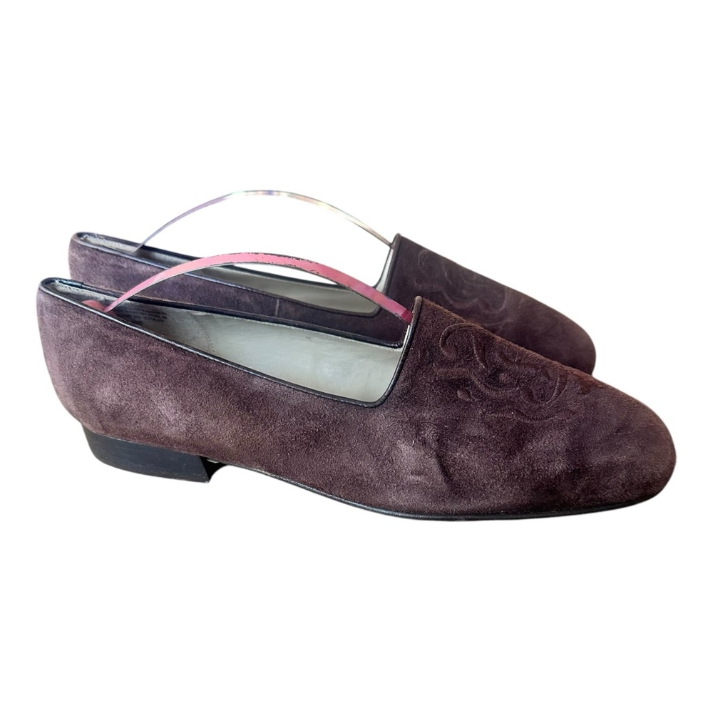 Vintage Etienne Aigner Brown Leather Suede Loafers Slip-On Pumps Shoes Size 7.5
